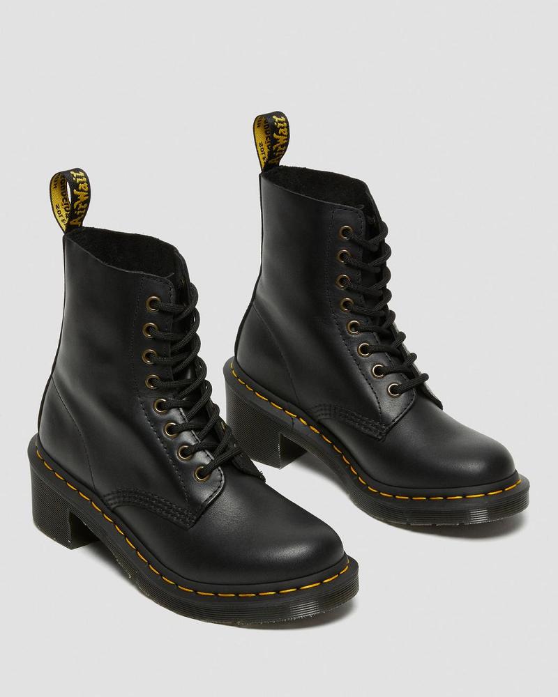 Dr Martens Clemency Leren Hak Hakken Laarzen Dames Zwart | NL 630UZG